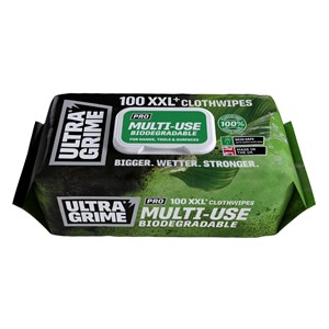 ULTRA GRIME MULTI-USE BIODEGRADABLE WIPES (GREEN) 100no